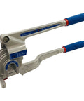 Rock Solid Heavy Duty Triple Head Tube Bender Built For No Sweat 180 Degree Copper And Steel Air Conditioning Line Bending. Side view showing calibrated markings.