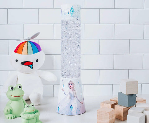 Disney Frozen 2 Elsa Glitter Lamp LED Light For Bedroom Desk Bedside Table 12 Inch Tall Official Disney Princess Collectible