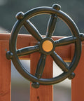 Captain Ship Wheel Swing Set Accessory With 20 Inch 360 Degree Rotating Wheel Mounts To Any Backyard Playset For Realistic Sailing Fun