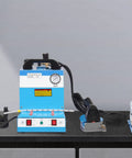 Heavy Duty Commercial Steam Iron And Pro Grade Fabric Steamer With 1600 Watt Boiler for quick fabric care on a countertop.