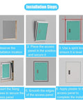 Installation steps for Custom Fit Lockable Wall Access Panel Hidden Inspection Hatch With Heavy Duty Aluminum Frame secure latch