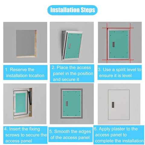Installation steps for Custom Fit Lockable Wall Access Panel Hidden Inspection Hatch With Heavy Duty Aluminum Frame secure latch