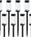 Eight Pack Solar Pathway Lights Outdoor LED Waterproof 3000K Tungsten Filament Bulbs For Lawn Garden Driveway Walkways And Patios