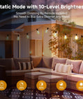 Outdoor patio with 25Ft Solar String Lights With Remote, 3 Lighting Modes, Waterproof Dimmable Patio Lights With 11 S11 LED Bulbs