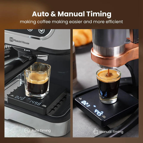 Palm Sized Coffee Scale With Timer For Espresso And Pour Over Brews Rechargeable Digital Kitchen Scale with espresso cups