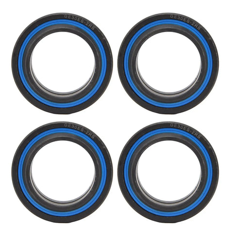 4Pcs In 1 Set Spherical Plain Bearing For Heavy Duty Equipment Deep Groove Bearings With Even Hardness Easy Install Built To Last Tough As Nails Reliable GE30ES2RS Compatible. 4 black GE30ES2RS spherical plain bearings with blue seals