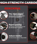 Front view of Amazon REKCKRUL 21-piece TCT carbide hole saw kit for metal with pilot bits and L-wrench.