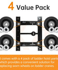 Carriage Wheel Kit For Ladder Hoist Replacement Parts TP250 TP400 4 pack rugged carbon steel assembly for roofing applications