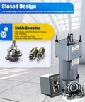 Heavy Duty Beefed Up 250W AC Gear Motor With Speed Controller, 135RPM Output, and internal gears visible for packaging use.