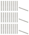 Slotted Spring Pin Set 50 Pack, 3.2mm By 35mm, 304 Stainless Steel Dowel Pins arranged on a white background