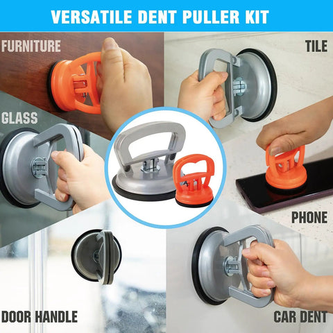 Heavy Duty Aluminum Dent Puller Kit 7 Pack For Car Dent Removal, Suction Dent Repair Tools, Strong Auto Body Repair Set For Cars, Glass And Screen, Tight Reach Pullers For Hard-To-Reach Dents And Moving Objects on glass and tile