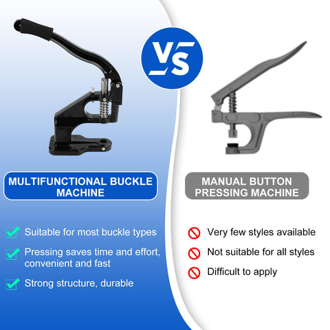 Comparison between multifunctional buckle machine and manual button pressing machine with features and benefits
