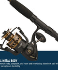 Battle Spinning Reel And Fishing Rod Combo Kit With Spare Spool And Reel Cover For Saltwater Fishing, 6000 Size, close-up view
