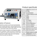 Heavy Duty Touch Screen Wire Strippers For Double Sheath Cables showing detailed specifications and features on touchscreen panel.
