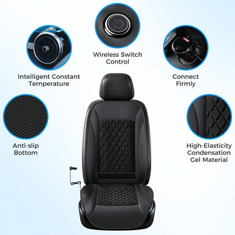Chill Out Behind The Wheel With This Universal Fit Ventilated Car Seat Cover Packing Quick Three Speed Cooling Fans And Super Breezy Leather Mesh That Keeps You Crisp And Comfy All Summer Long, featuring anti-slip bottom and wireless control.