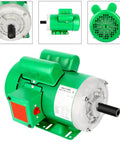 2HP Farm Duty Single Phase Electric Motor 1725 RPM 145T TEFC IP54 Heavy Duty Frame 7 Eighths Inch Shaft 115 230V Dual Voltage CW CCW Rotation Ideal For Pumps Fans Compressors, green