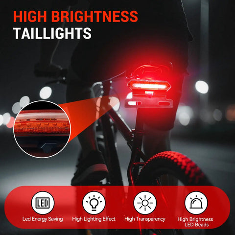 Ultra Bright E Bike Rear Light With 13 LED Beads For Night Riding 48V Tail Light USB Chargeable With SM Connector High Visibility For City And Mountain Roads Back Road Safety Taillight For Safer Rides In Any Weather