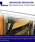 Microwave Door Torsion Spring Kit Left And Right Stainless Steel Models For KitchenAid Whirlpool Microwaves Replacement