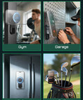 Magnetic Golf Cart Phone Holder With Dual Sided MagSafe Mount in gym, garage, kitchen, and golf scenarios