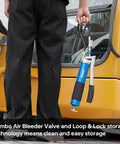 Heavy Duty 8000 PSI Lever Grease Gun Kit with 0.53 Inch Coupler held next to construction equipment