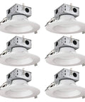 6-Pack of 6-Inch Round LED Recessed Lighting Kit For Home with built-in junction boxes, 15 Watts 100W Equivalent, 40K Cool White