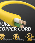 Close-up of the 25 ft L14-30P Generator Adapter Cord showing pure copper wires and high-quality material.