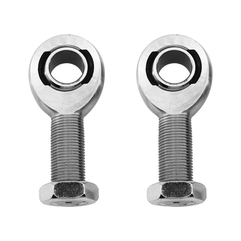 Beefy Seven Eighths Inch 14 Thread Heim Joint Rod End Kit With Left And Right Hand Threads, Jam Nuts, Chromoly XMR14 And XML14, Two Inch Engagement, Zinc Plated For Rust Resistance And Strong Steering Linkage. Two chromoly rod ends with jam nuts
