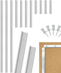 Nail Your Stained Glass Panels With This Slick Layout Block System Featuring 12 Square Templates In 16 6 And 3 Inch Sizes Plus 50 Aluminum Push Pins, showing aluminum blocks and push pins for crafting.