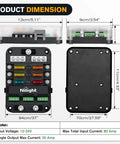 6 Way Fuse Relay Block With Acc Control Negative Bus 12V Blade Holder ATC ATO Box, 13x9x11 cm, waterproof cover panel