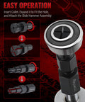 Instructions for Beefy Pro Grade Blind Hole Bearing Puller Set with Slide Hammer and Expandable Collets 8-32mm, assembly process.