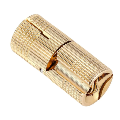 Polished Brass Cylindrical Hidden Cabinet Hinges 12mm Concealed Hardware with 180 Degree Opening