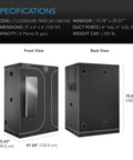 Indoor Grow Tent 3 By 2 Feet With 1 Inch Steel Poles, 2000D Mylar Canvas shown with specifications front and back view