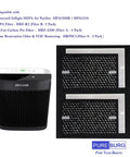 Replacement True HEPA Filter Kit For Honeywell InSight And PowerPlus Air Purifiers Includes 2 True HEPA Filters 2 Enhancement Filters 4 Carbon Pre Filters Plug And Play Compatible With HRF R2 R1 HRF SC1 HRF A200 HRF ARVP200 displayed with air purifier and filters