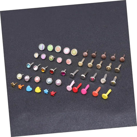 Colorful Mini Brads Fasteners Set For DIY Crafts And Scrapbooking 110 Pieces With Storage Box Easy To Use Embellishments