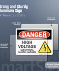 Danger High Voltage Electrical Shock Hazard Sign 10 By 14 Inches OSHA Metal Sign Made From 40 Mil Laminated Rustproof Aluminum