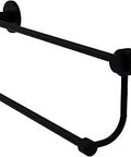 Mercury Collection 24 Inch Double Groovy Towel Bar In Matte Black Finish Solid Brass Bath Hardware That Saves Wall Space Premium Quality Made In USA Easy Clean Sleek Modern Bath Decor