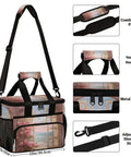 Insulated Picnic Backpack Lunch Bag With Roomy 12 By 8.7 By 10 Inch Interior with adjustable strap and floral design