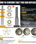 How to confirm bearing and spindle compatibility for Two Sets 3500 lb Trailer Hub Kit with 5 Lug 4.5 Inch Bolt Pattern