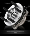 Front Wheel Bearing Hub Assembly With ABS Sensor For Ford Ranger 2009 2010 2011 And Mazda B4000 2003 2010 4x4 4WD Steel Construction Replacement Part Interchange 295129 515129 WE61913 showing components and design features.