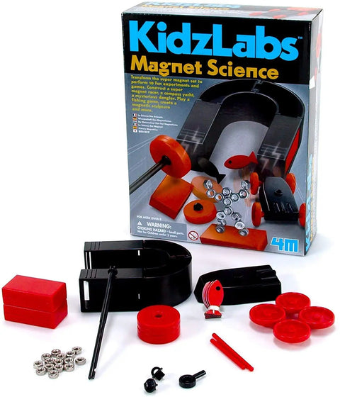 Magnet Science Kit for Kids With 10 Hands On Magnetic Experiments And Games And 25 Plus Pieces to Build and Learn STEM displayed