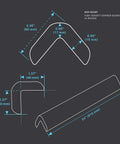 Dimensions diagram of Two-Pack High Density Corner Guard Edge Protector And Bumper For Garages And Workshops, 24 inches, white.