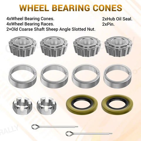 Front Wheel Bearing Hub Rebuild Kit For Ds Carryall Golf Carts Gas Electric Drive Smooth As Silk Oem Replacement 1013135 Two Pack parts layout.