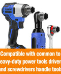 Bolt Extractor Set for Stripped Nuts, 3/8 Inch Square Drive, shown with power tools and screwdrivers, heavy duty 41Cr4 steel.