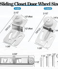 Sliding Closet Door Roller Kit With Floor Guide For Top Hung Wardrobe Doors Replacement Hardware Includes Track And Adjustable Guides Fits Three Quarters Of An Inch To One And Three Eighths Inches Doors diagram
