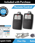 Universal Garage Door Remote 2 Pack For Two Doors With Learn Button And Dip Switch Replaces KLIK1U 375UT 375LM display