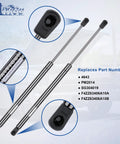 Rear Hatch Trunk Lid Shocks Struts Gas Springs Pair For Ford Mustang 1994 2004 And Panoz Esperante 2000 2007 Bolt In Lift Gate Supports Easy Install OEM Replacement PM2014 SG304019, showing product logo and close-up view of ends