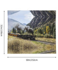 Locomotive Train Wall Tapestry Print For Bedroom Living Room Dorm, Custom Photo Tapestry, 60 By 51 Inch, Soft Polyester Fabric