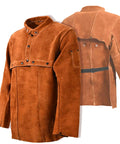 Heavy Duty Leather Welding Jacket With Sleeves For Heat And Flame Resistance Cowhide Weld Coat For Men And Women Open Back Design