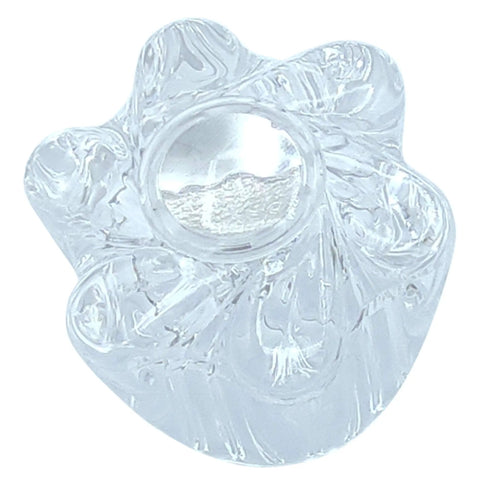 Clear Acrylic Replacement Faucet Knob Set for Windsor Tub and Shower, single knob top view, polished finish.