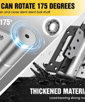Close-up view showing 5 Pack Non-Mortise Door Hinges With Automatic Closing, Spring Hinge, Hydraulic Buffer, silver color, 175° rotating feature.